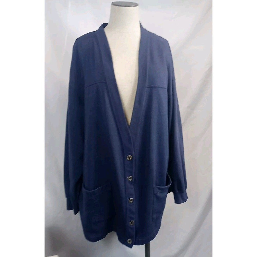 Vintage USA Olympics JCPenney  Cardigan Sweater  Women's Size XL Blue‎ Top